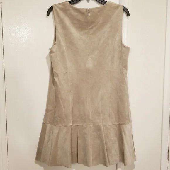 💕BCBGMAXAZRIA💕 Adelene Faux Suede Dress Light Stone Medium M NWT